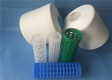 Recycle Virgin Raw White 100 Spun Polyester Benang 20/2 Dengan Cone Plastik Dicelup