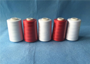 Cina Pakai Resistant Polyester Core Spun Benang 402 Hitung Dengan Pola Dyeable, Warna Merah pemasok