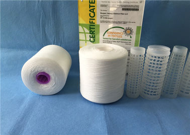 Cina High Tenacity Z / S Twist Benang Putih Mentah 100% Polyester Sewing Thread pemasok