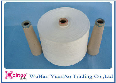 Cina Tinggi kegigihan Ring Spun Polyester Benang / 100% Polyester Cincin Putar Benang Baku Putih pemasok