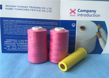 Dicelup Polyester Core Spun Thread Dengan 100% Spun Polyester Short Fiber High Strength