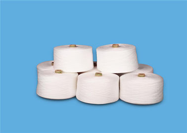 Raw White 100% Virgin Spun Polyester Yarn For Knitting And Weaving Eco Friendly 